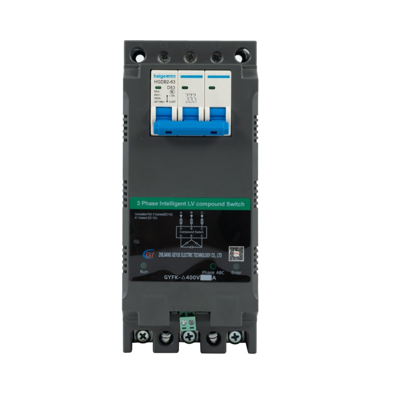 GYFK-Δ400V Bồi thường ba pha MCB DZ47 ba pha Công tắc hợp chất điện áp thấp thông minh